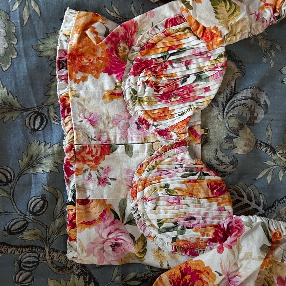 For Love And Lemons Red and White Floral Jumpsuit - Picture 2 of 4